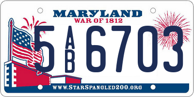 MD license plate 5AB6703
