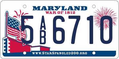 MD license plate 5AB6710