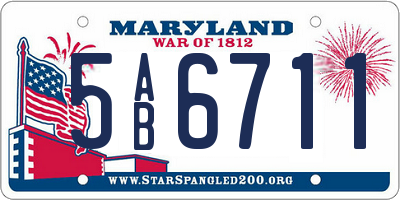 MD license plate 5AB6711