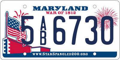 MD license plate 5AB6730