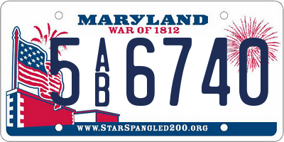 MD license plate 5AB6740