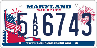MD license plate 5AB6743
