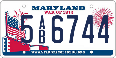 MD license plate 5AB6744
