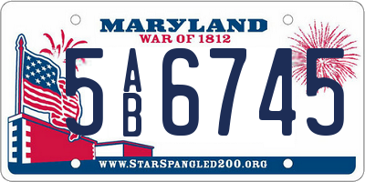 MD license plate 5AB6745
