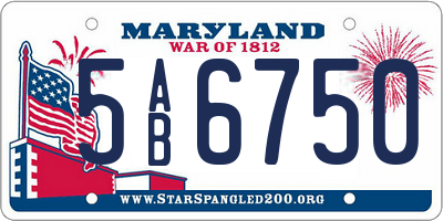 MD license plate 5AB6750