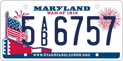 MD license plate 5AB6757