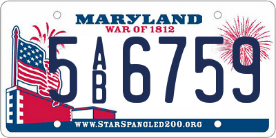 MD license plate 5AB6759