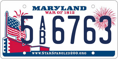 MD license plate 5AB6763