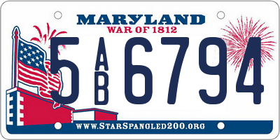 MD license plate 5AB6794