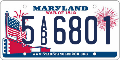 MD license plate 5AB6801