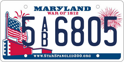 MD license plate 5AB6805