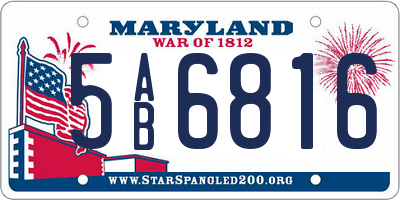 MD license plate 5AB6816