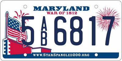 MD license plate 5AB6817