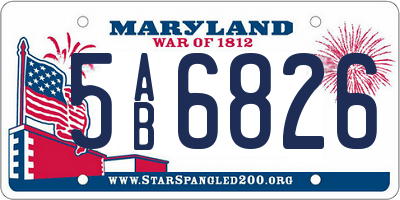 MD license plate 5AB6826