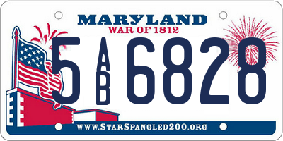 MD license plate 5AB6828