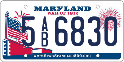 MD license plate 5AB6830