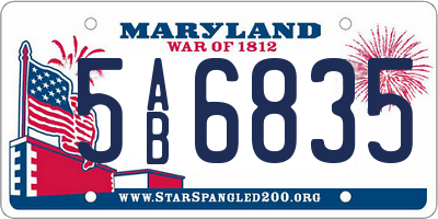 MD license plate 5AB6835