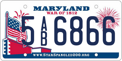 MD license plate 5AB6866