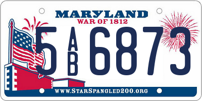 MD license plate 5AB6873