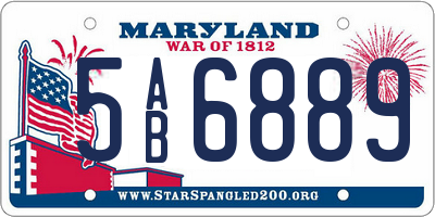 MD license plate 5AB6889