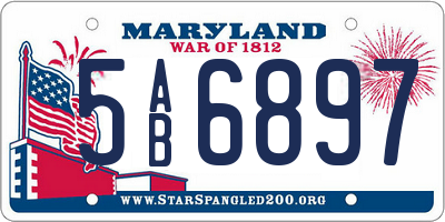 MD license plate 5AB6897