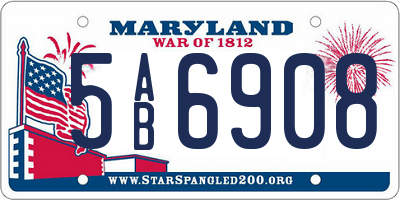 MD license plate 5AB6908