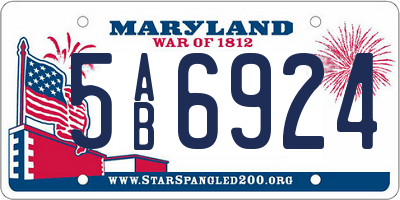 MD license plate 5AB6924