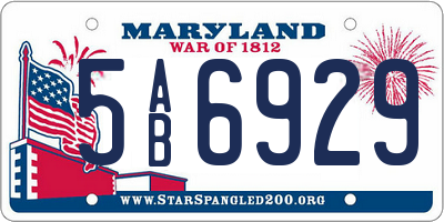MD license plate 5AB6929