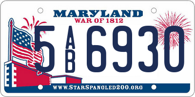 MD license plate 5AB6930