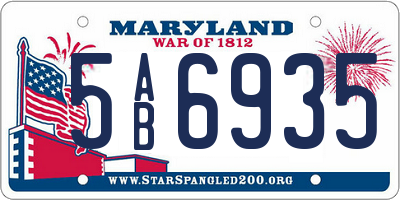 MD license plate 5AB6935