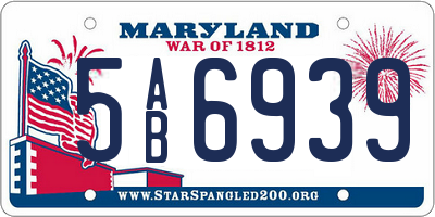 MD license plate 5AB6939