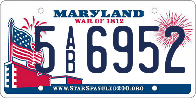 MD license plate 5AB6952