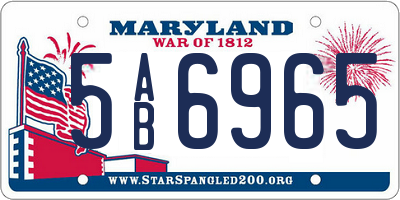 MD license plate 5AB6965