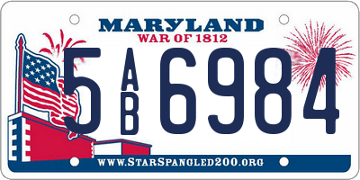 MD license plate 5AB6984