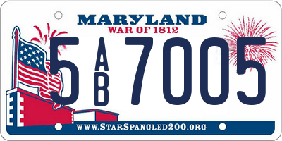 MD license plate 5AB7005