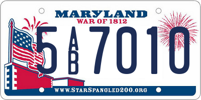 MD license plate 5AB7010