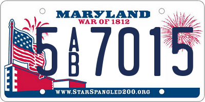 MD license plate 5AB7015