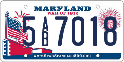 MD license plate 5AB7018