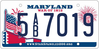 MD license plate 5AB7019