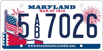 MD license plate 5AB7026