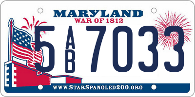 MD license plate 5AB7033