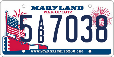 MD license plate 5AB7038