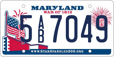 MD license plate 5AB7049