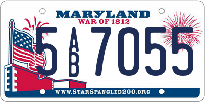 MD license plate 5AB7055
