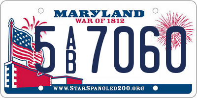 MD license plate 5AB7060