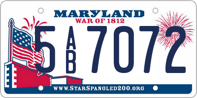 MD license plate 5AB7072