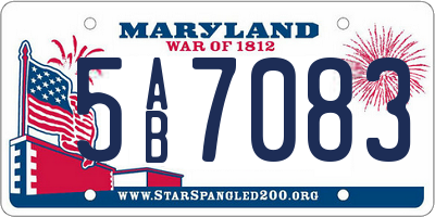 MD license plate 5AB7083