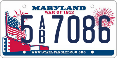 MD license plate 5AB7086