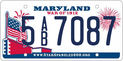 MD license plate 5AB7087