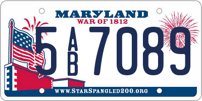 MD license plate 5AB7089